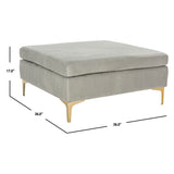 SAFAVIEH Reta Navy/ Brass Square Ottoman