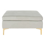 SAFAVIEH Reta Navy/ Brass Square Ottoman