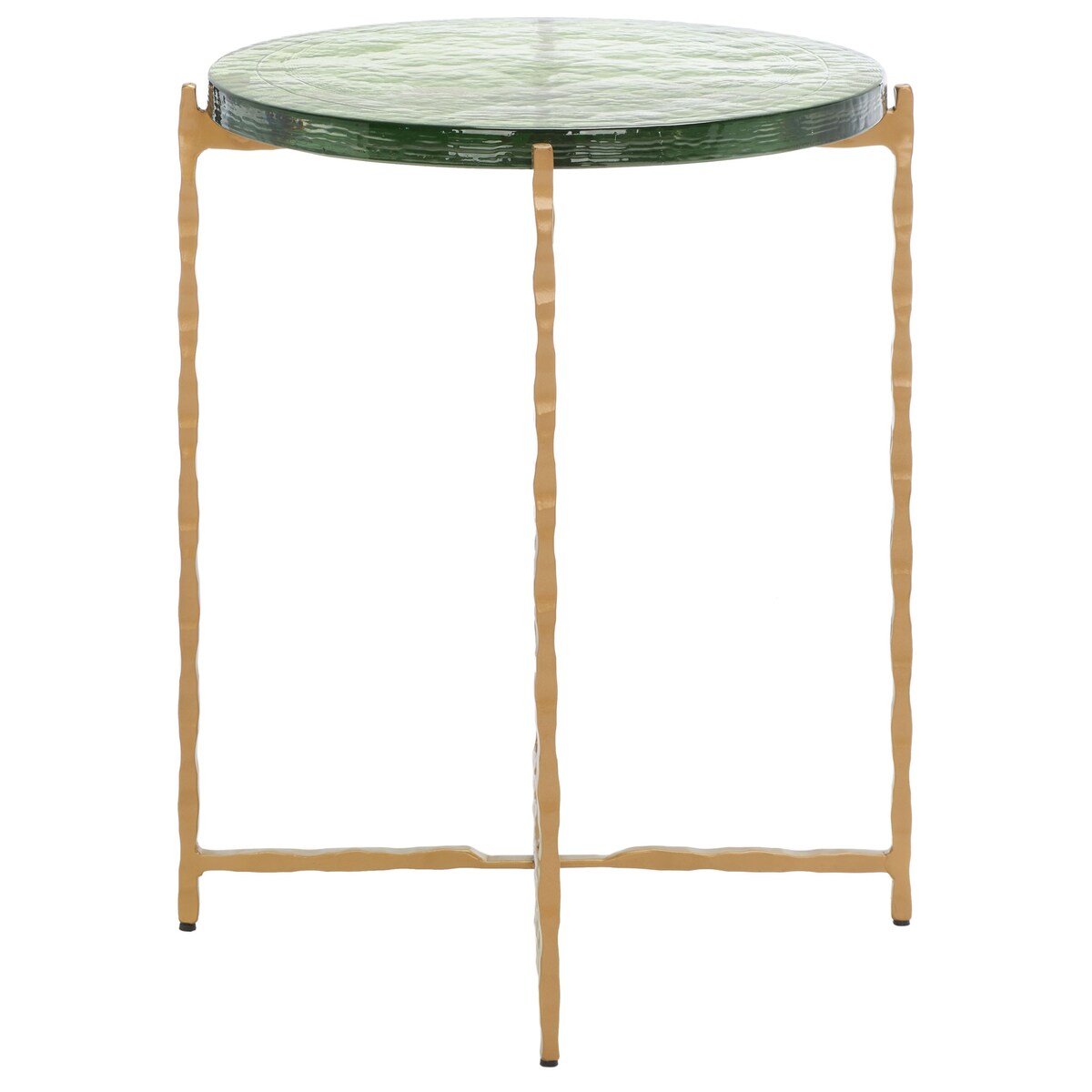 SAFAVIEH Reveka Round Glass Top Accent Table - 15 In. W x 15 In. D x 19 In. H - 15Wx15Dx19H