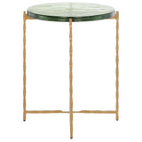 SAFAVIEH Reveka Round Glass Top Accent Table - 15 In. W x 15 In. D x 19 In. H - 15Wx15Dx19H