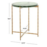 SAFAVIEH Reveka Round Glass Top Accent Table - 15 In. W x 15 In. D x 19 In. H - 15Wx15Dx19H