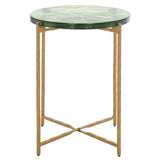 SAFAVIEH Reveka Round Glass Top Accent Table - 15 In. W x 15 In. D x 19 In. H - 15Wx15Dx19H