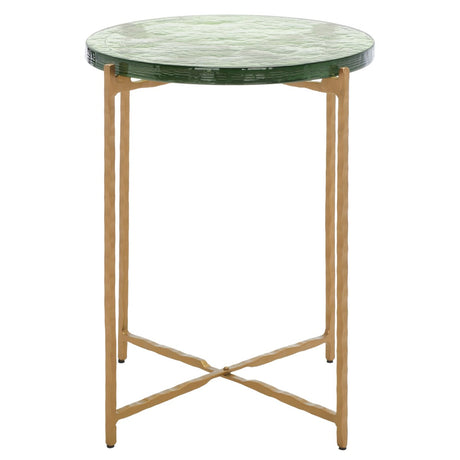 SAFAVIEH Reveka Round Glass Top Accent Table - 15 In. W x 15 In. D x 19 In. H - 15Wx15Dx19H