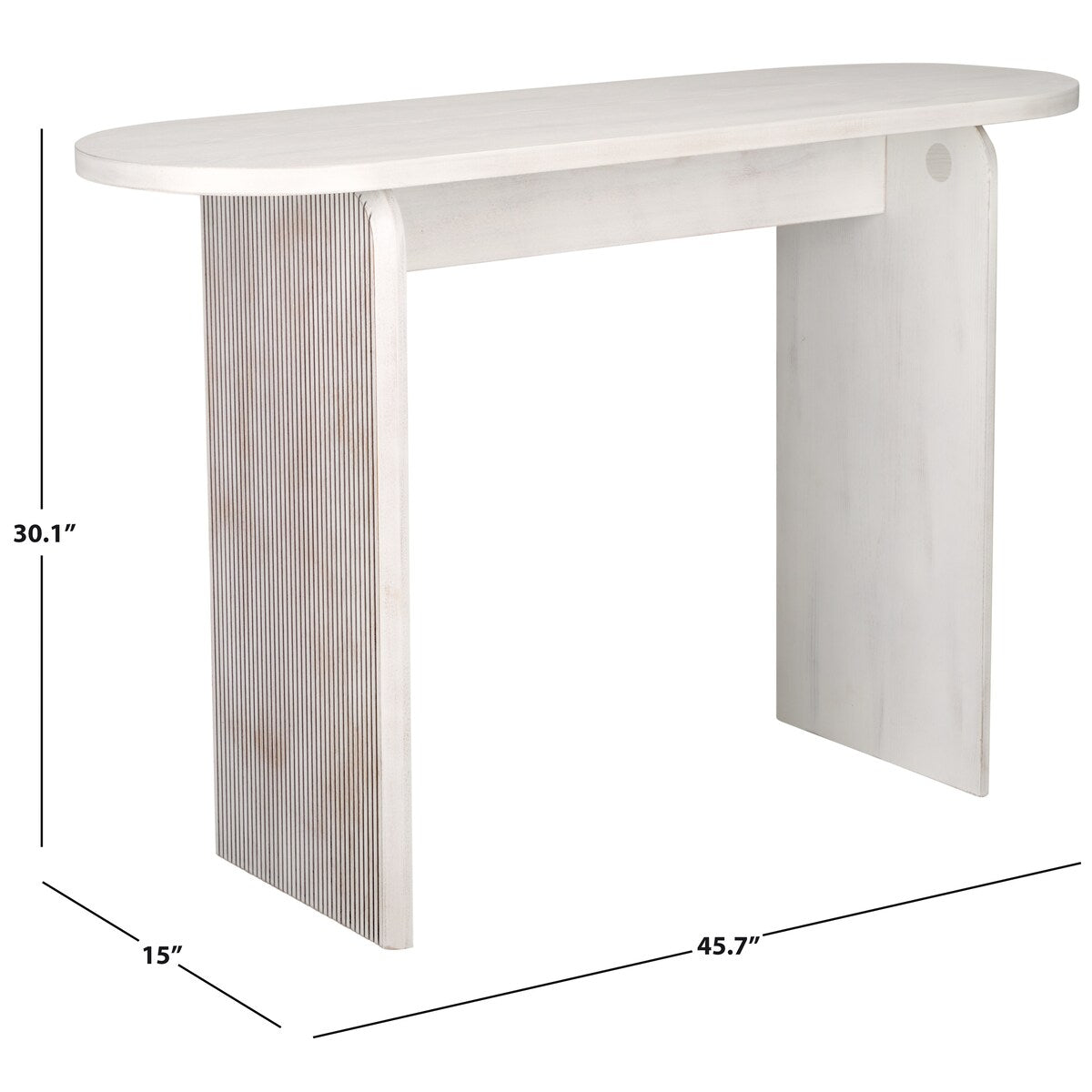 SAFAVIEH Rhea Ribbed Oval Top Console Table - 45.7 In. W x 15 In. D x 30.1 In. H - 46Wx15Dx30H