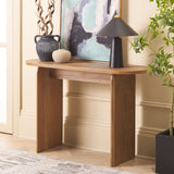 SAFAVIEH Rhea Ribbed Oval Top Console Table - 45.7 In. W x 15 In. D x 30.1 In. H - 46Wx15Dx30H