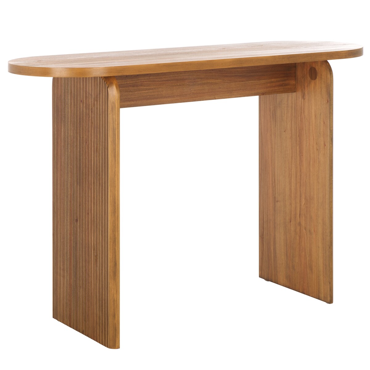 SAFAVIEH Rhea Ribbed Oval Top Console Table - 45.7 In. W x 15 In. D x 30.1 In. H - 46Wx15Dx30H