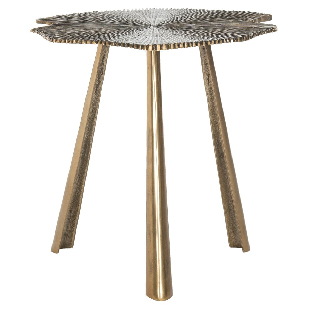 SAFAVIEH Rheta Brass Leaf Side Table - 23.5" x 20" x 20.5" - 24Wx20Dx21H