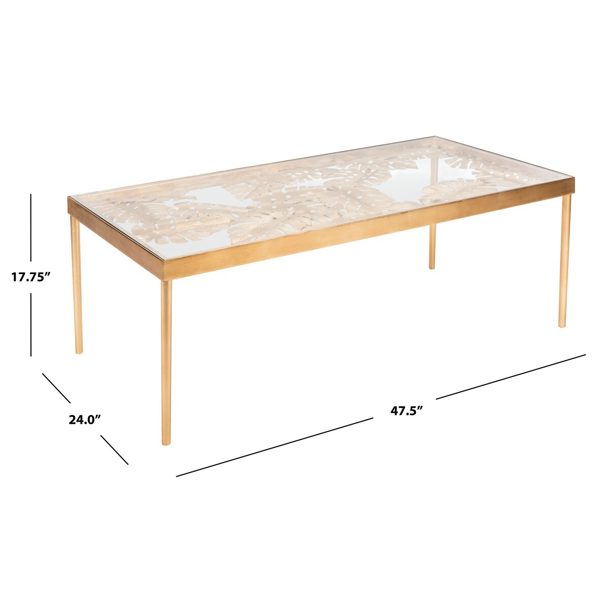 SAFAVIEH Rianda Palm Leaf Coffee Table - 24" x 47.5" x 18" - 24Wx48Dx18H