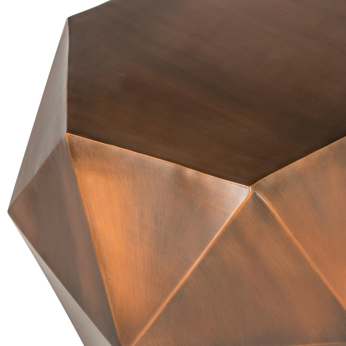 SAFAVIEH Ricardina Copper Faceted Side Table - 21" x 19.5" x 21" - 21Wx21Dx20H