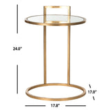 SAFAVIEH Richardis Antique Gold Leaf End Table - 17.8" x 17" x 24" - 18Wx17Dx24H