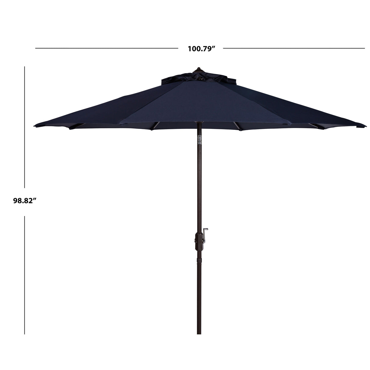 SAFAVIEH Rieta Aluminum Tilt And Crank 9-Foot Patio Umbrella, Base Not Included