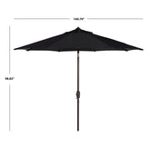 SAFAVIEH Rieta Aluminum Tilt And Crank 9-Foot Patio Umbrella, Base Not Included