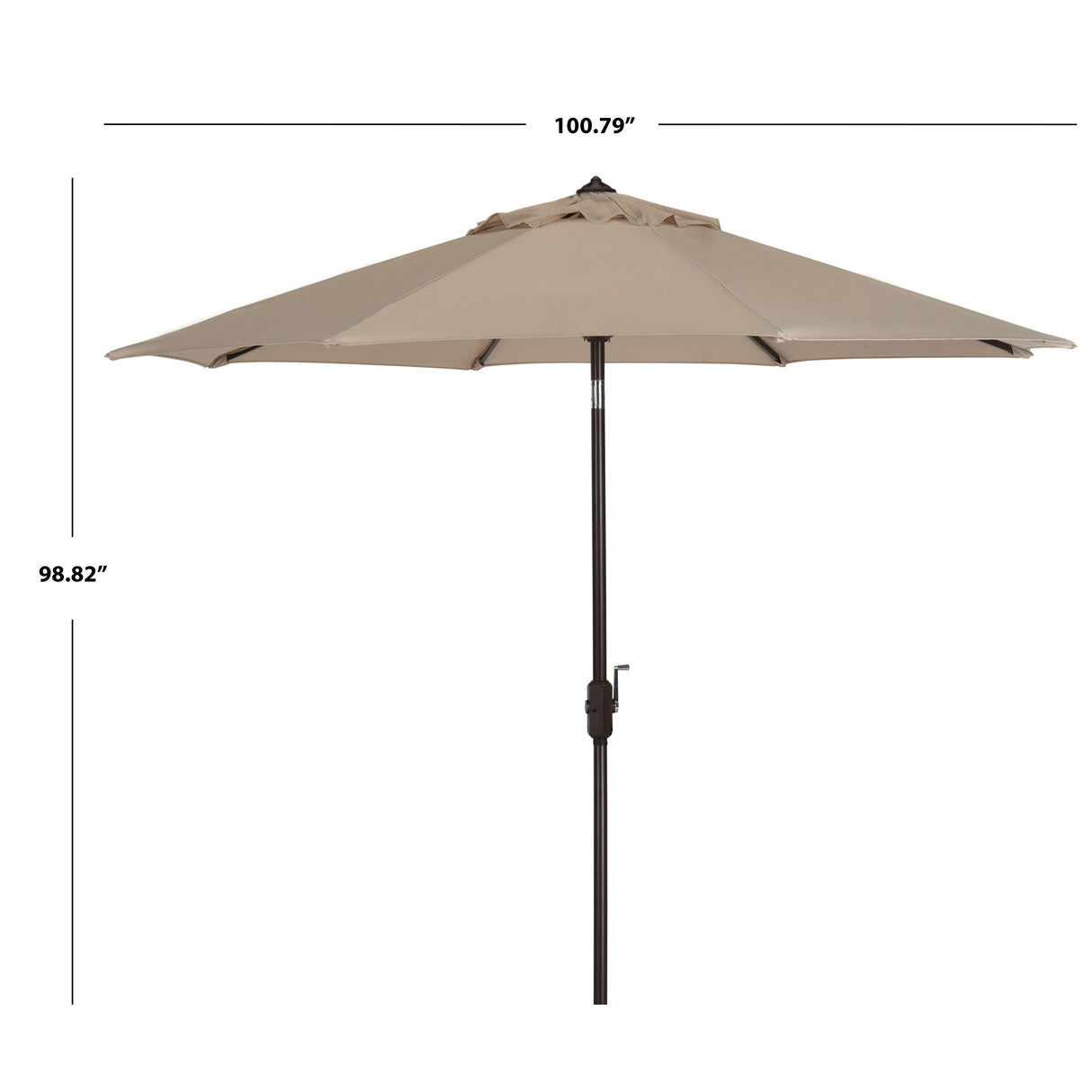 SAFAVIEH Rieta Aluminum Tilt And Crank 9-Foot Patio Umbrella, Base Not Included