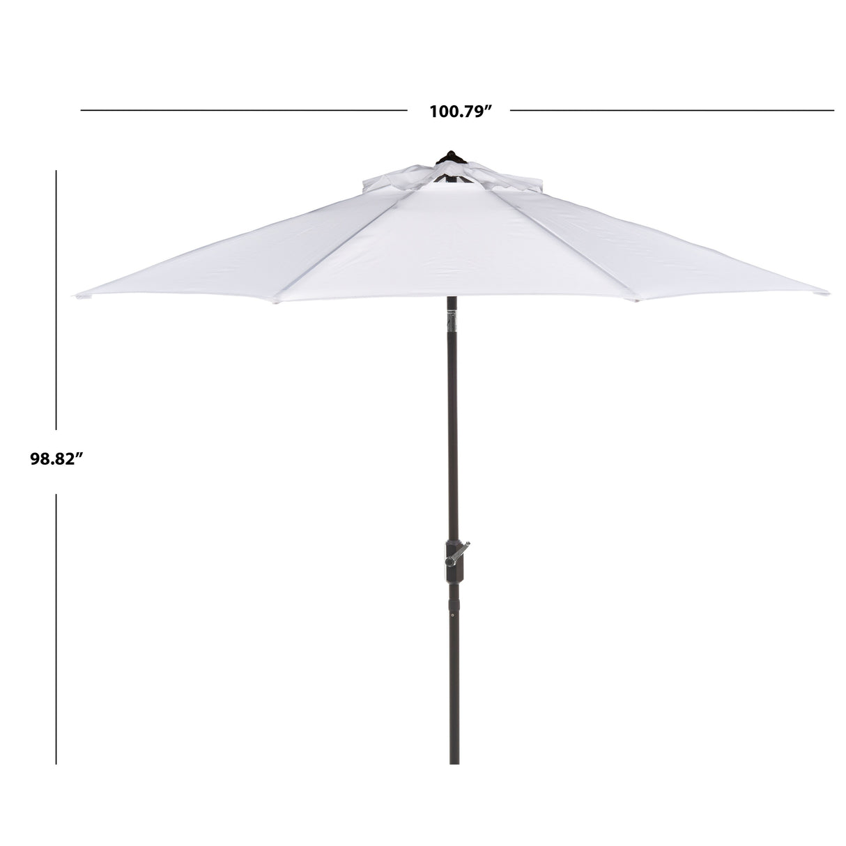 SAFAVIEH Rieta Aluminum Tilt And Crank 9-Foot Patio Umbrella, Base Not Included