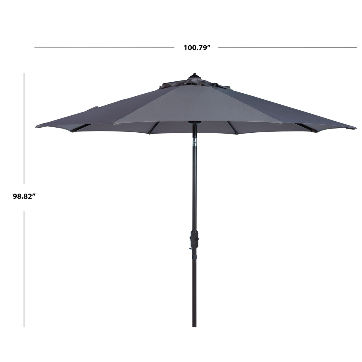 SAFAVIEH Rieta Aluminum Tilt And Crank 9-Foot Patio Umbrella, Base Not Included