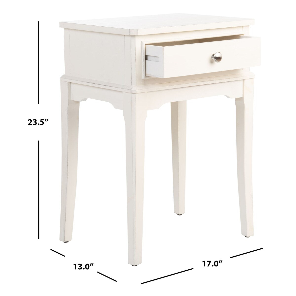 SAFAVIEH Riham 1-Drawer Accent Table - 17" W x 13" L x 23.5" H - 17Wx13Dx24H