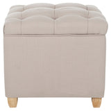 SAFAVIEH Rikki Taupe Tufted Storage Ottoman