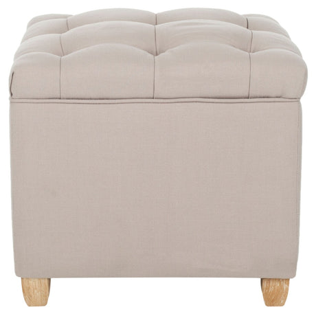 SAFAVIEH Rikki Taupe Tufted Storage Ottoman