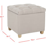 SAFAVIEH Rikki Taupe Tufted Storage Ottoman