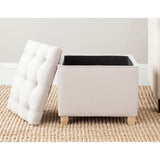 SAFAVIEH Rikki Taupe Tufted Storage Ottoman