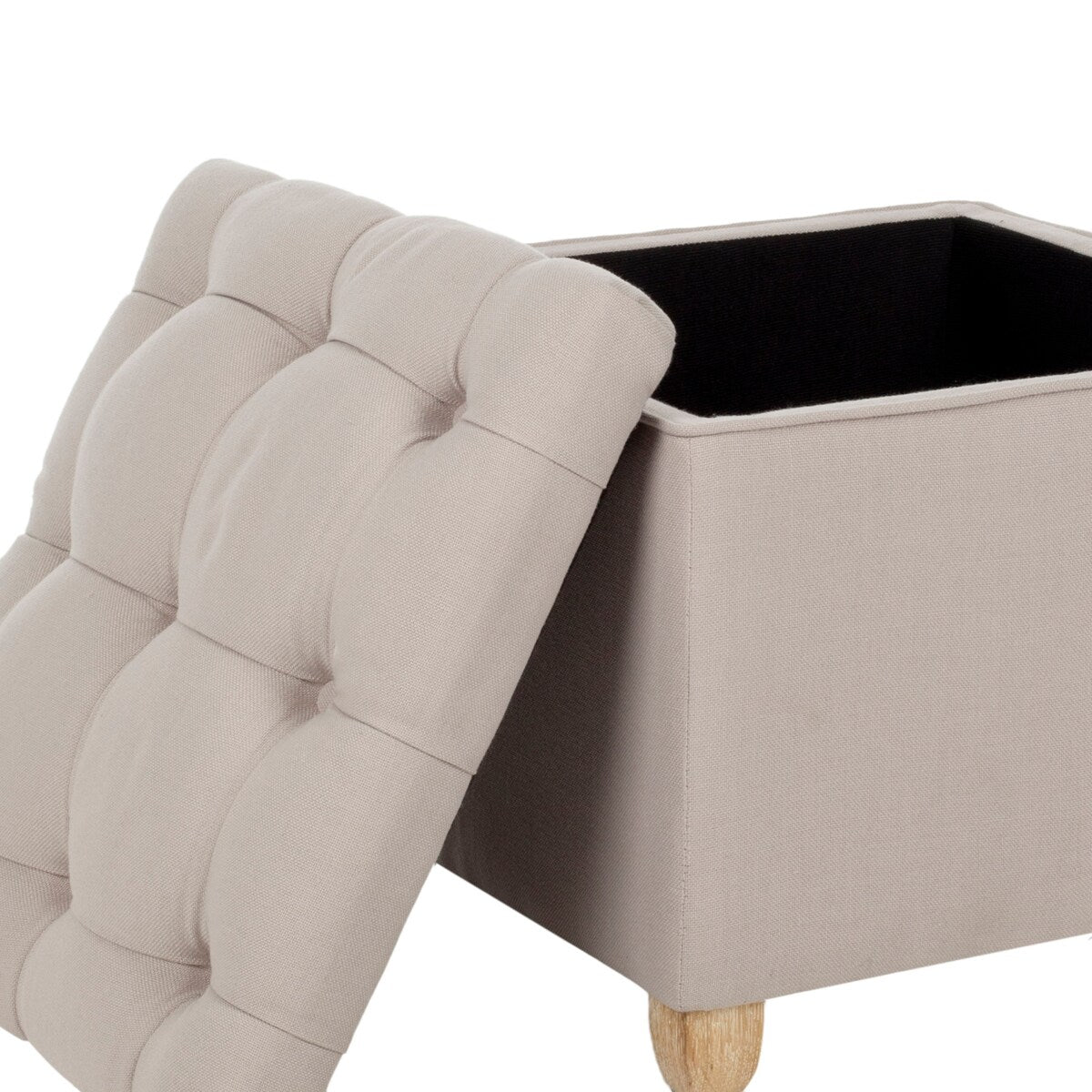 SAFAVIEH Rikki Taupe Tufted Storage Ottoman