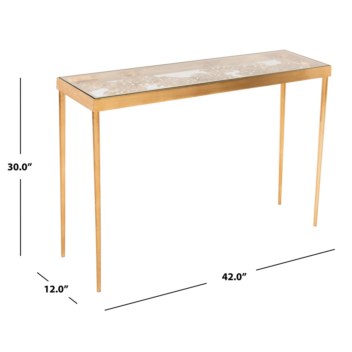 SAFAVIEH Rinda Palm Leaf Console Table - 12" x 42" x 30" - 12Wx42Dx30H