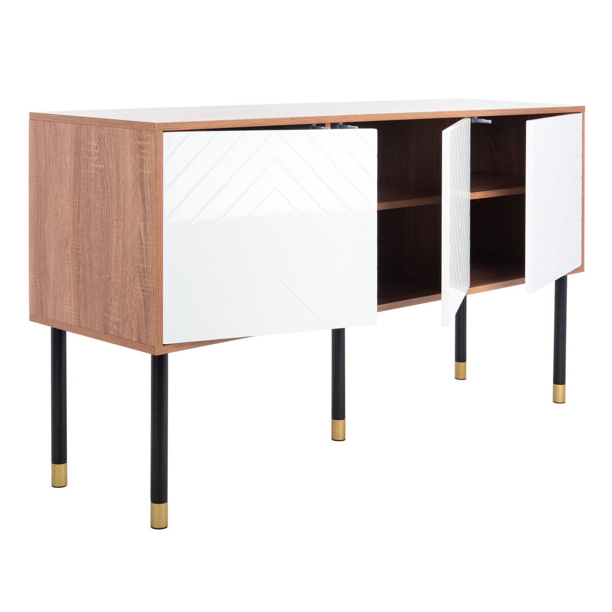 SAFAVIEH Rine Mid-Century Modern Media 55" TV Stand - 55.1" W x 15.8" L x 29.5" H - 55Wx16Dx30H