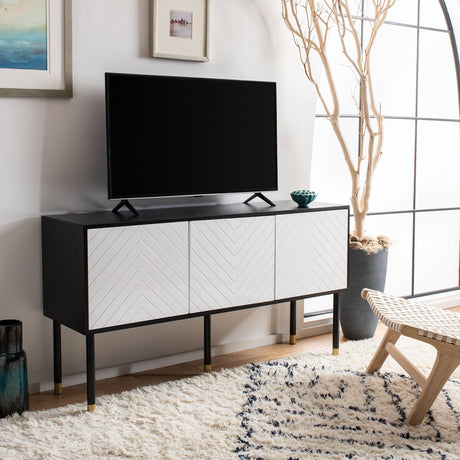 SAFAVIEH Rine Mid-Century Modern Media 55" TV Stand - 55.1" W x 15.8" L x 29.5" H - 55Wx16Dx30H