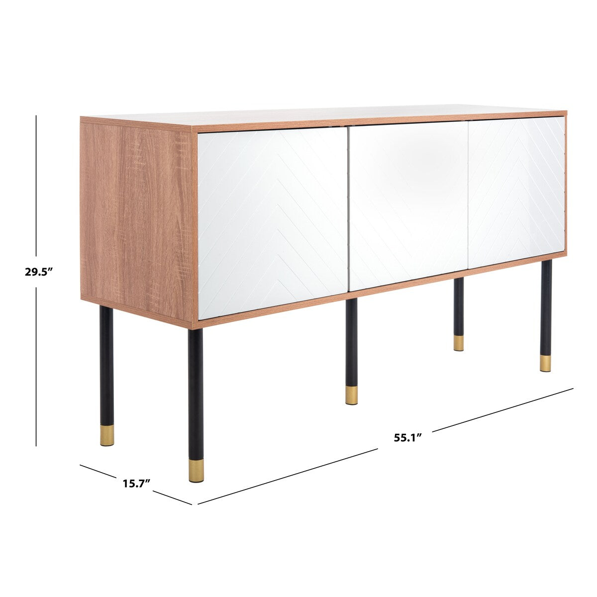 SAFAVIEH Rine Mid-Century Modern Media 55" TV Stand - 55.1" W x 15.8" L x 29.5" H - 55Wx16Dx30H