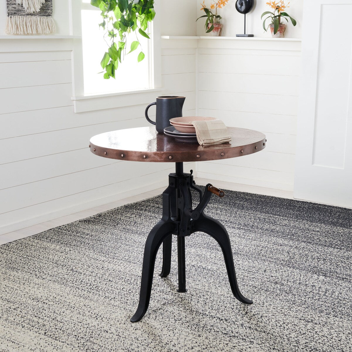 SAFAVIEH Robyn Black Crank Table - 30Wx30Dx31H