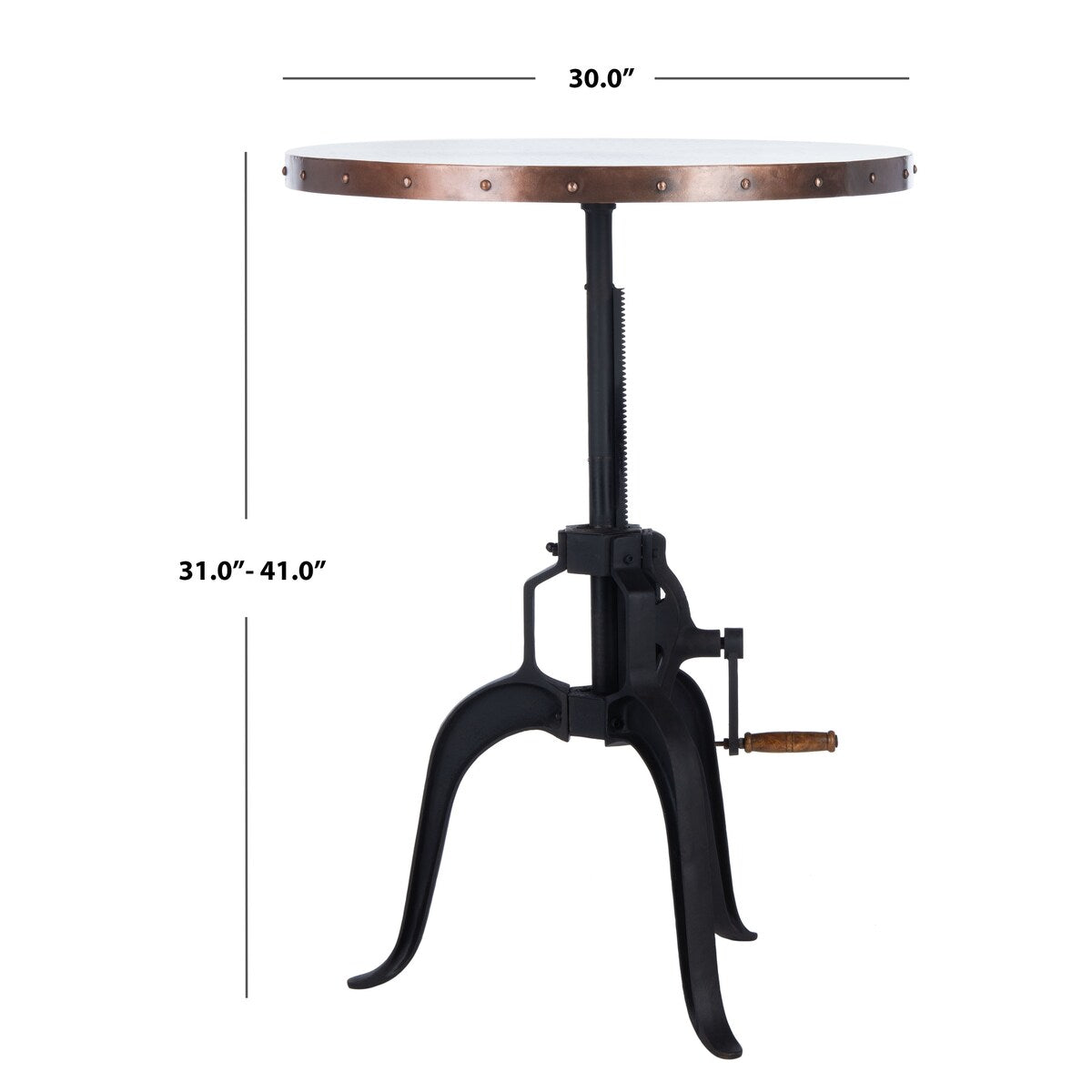 SAFAVIEH Robyn Black Crank Table - 30Wx30Dx31H