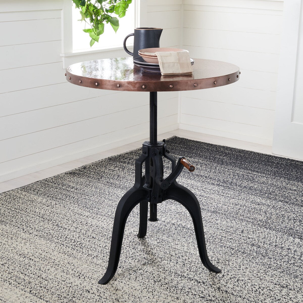 SAFAVIEH Robyn Black Crank Table - 30Wx30Dx31H