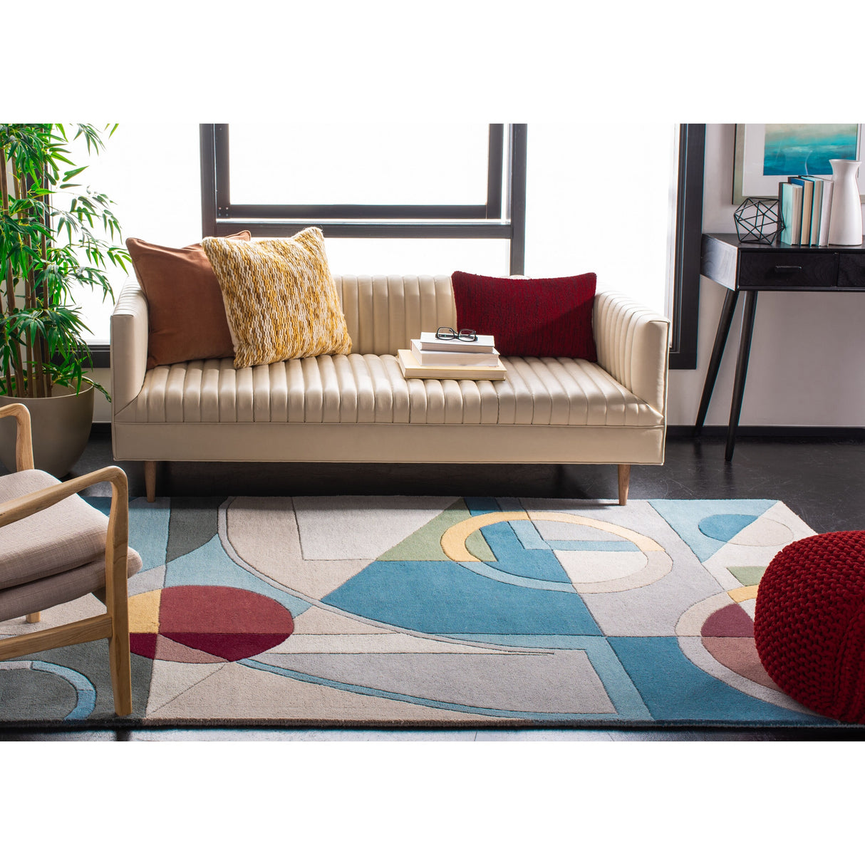 SAFAVIEH Rodeo Ula Necibe Hand-tufted Wool Retro Area Rug