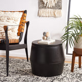 SAFAVIEH Ronda Black Iron Drum Stool - 17" x 17" x 14.5" - 17Wx17Dx15H