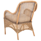 SAFAVIEH Rosalia Coastal Rattan Accent Chair with Cushion - 23.4" W x 24.8" L x 32.7" H - 23Wx25Dx33H