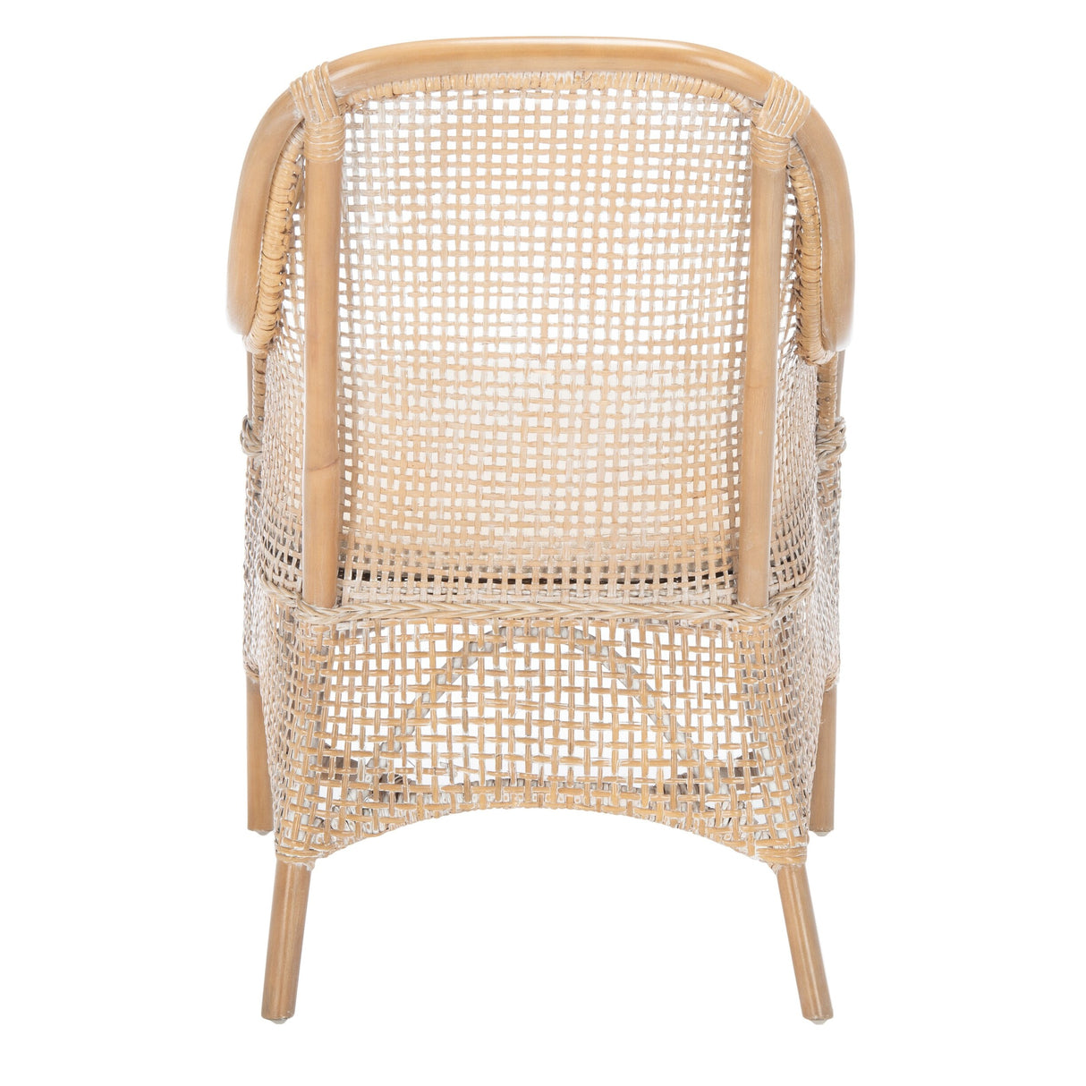 SAFAVIEH Rosalia Coastal Rattan Accent Chair with Cushion - 23.4" W x 24.8" L x 32.7" H - 23Wx25Dx33H