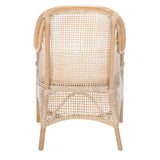 SAFAVIEH Rosalia Coastal Rattan Accent Chair with Cushion - 23.4" W x 24.8" L x 32.7" H - 23Wx25Dx33H