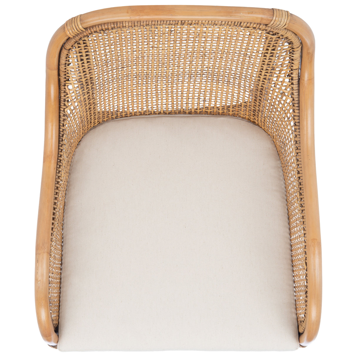 SAFAVIEH Rosalia Coastal Rattan Accent Chair with Cushion - 23.4" W x 24.8" L x 32.7" H - 23Wx25Dx33H