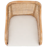 SAFAVIEH Rosalia Coastal Rattan Accent Chair with Cushion - 23.4" W x 24.8" L x 32.7" H - 23Wx25Dx33H