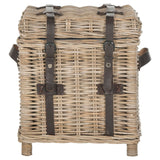 SAFAVIEH Rosalien Grey Natural Rattan Storage Trunk - 17.7" x 17.7" x 19.7" - 18Wx18Dx20H