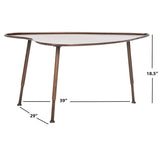 SAFAVIEH Rosanne Heart Antique Copper Coffee Table - 39" x 29" x 18.5" - 39Wx29Dx19H