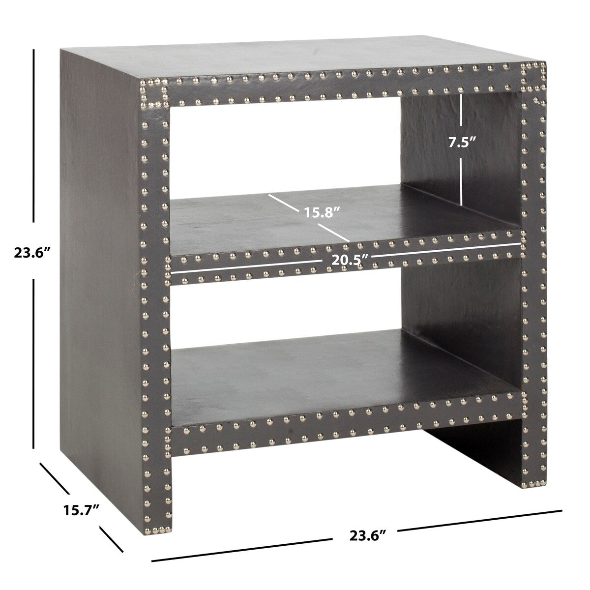 SAFAVIEH Roxann Grey Side Table - 23.6" x 15.7" x 23.6" - 24Wx16Dx24H