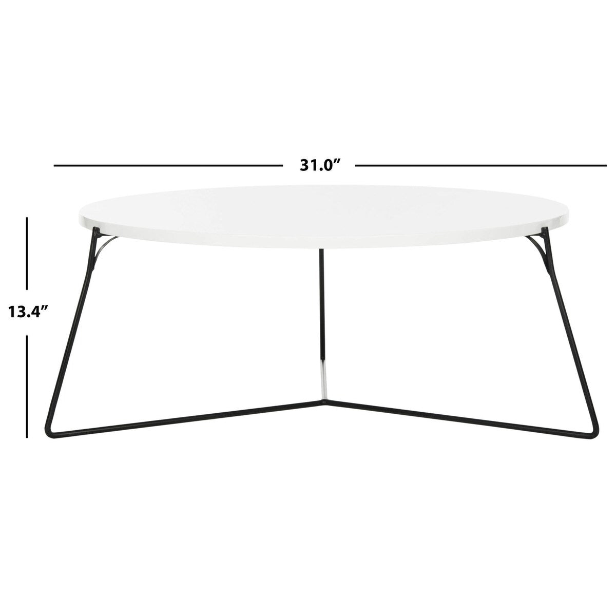 SAFAVIEH Roxanne Light Grey / Black Coffee Table - 31" x 31" x 13.4" - 31Wx31Dx13H