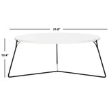 SAFAVIEH Roxanne Light Grey / Black Coffee Table - 31" x 31" x 13.4" - 31Wx31Dx13H