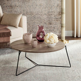 SAFAVIEH Roxanne Light Grey / Black Coffee Table - 31" x 31" x 13.4" - 31Wx31Dx13H