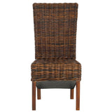 SAFAVIEH Rozanne Dark Brown Wicker Dining Chair (Set of 2) - 20" x 24" x 41.5" - 20Wx24Dx42H