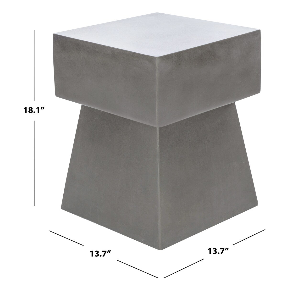 SAFAVIEH Rukiye Mushroom Concrete Indoor/ Outdoor Accent Table - 13.7" x 13.7" x 18.1" - 14Wx14Dx18H