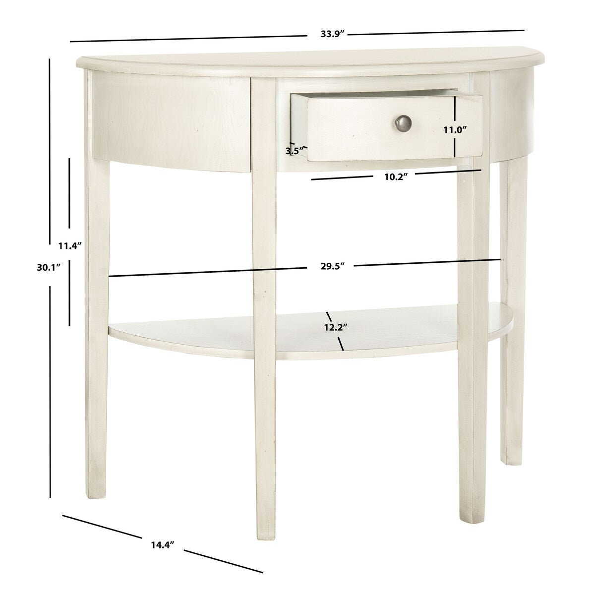 SAFAVIEH Sabina Off-White Birch Console Table - 33.9" x 14.4" x 30.1" - 34Wx14Dx30H