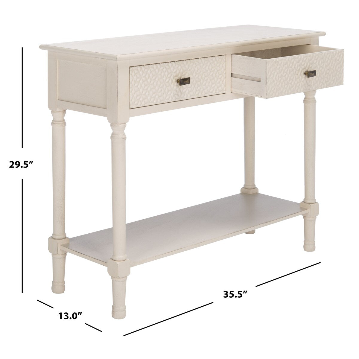 SAFAVIEH Salina 2-Drawer Console Table - 35.5" W x 13" L x 29.5" H - 36Wx13Dx30H