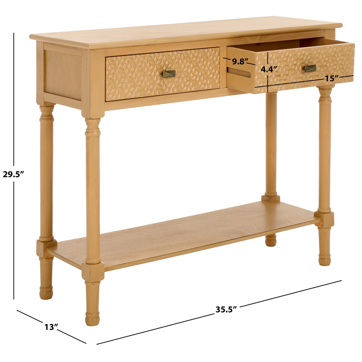 SAFAVIEH Salina 2-Drawer Console Table - 35.5" W x 13" L x 29.5" H - 36Wx13Dx30H